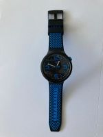 NEW - Montre SWATCH bicolore noir/bleu roi