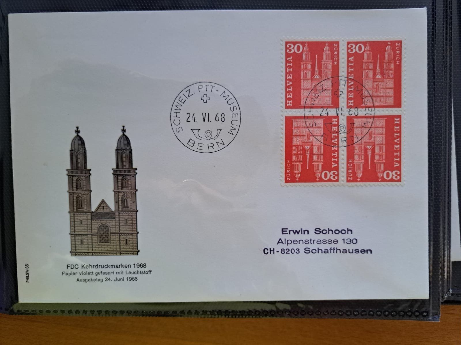 Album: 15 FDC-Album Schweizer Briefe – Usato da Effretikon venduto da Girlen14 6