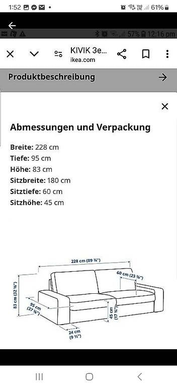 Divani: Ikea KIVIK - 3 seater  – Usato da Dällikon venduto da Martisw7 1