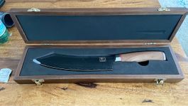 Grosses Damaststahl Messer mit Holzgriff - Neu und OVP