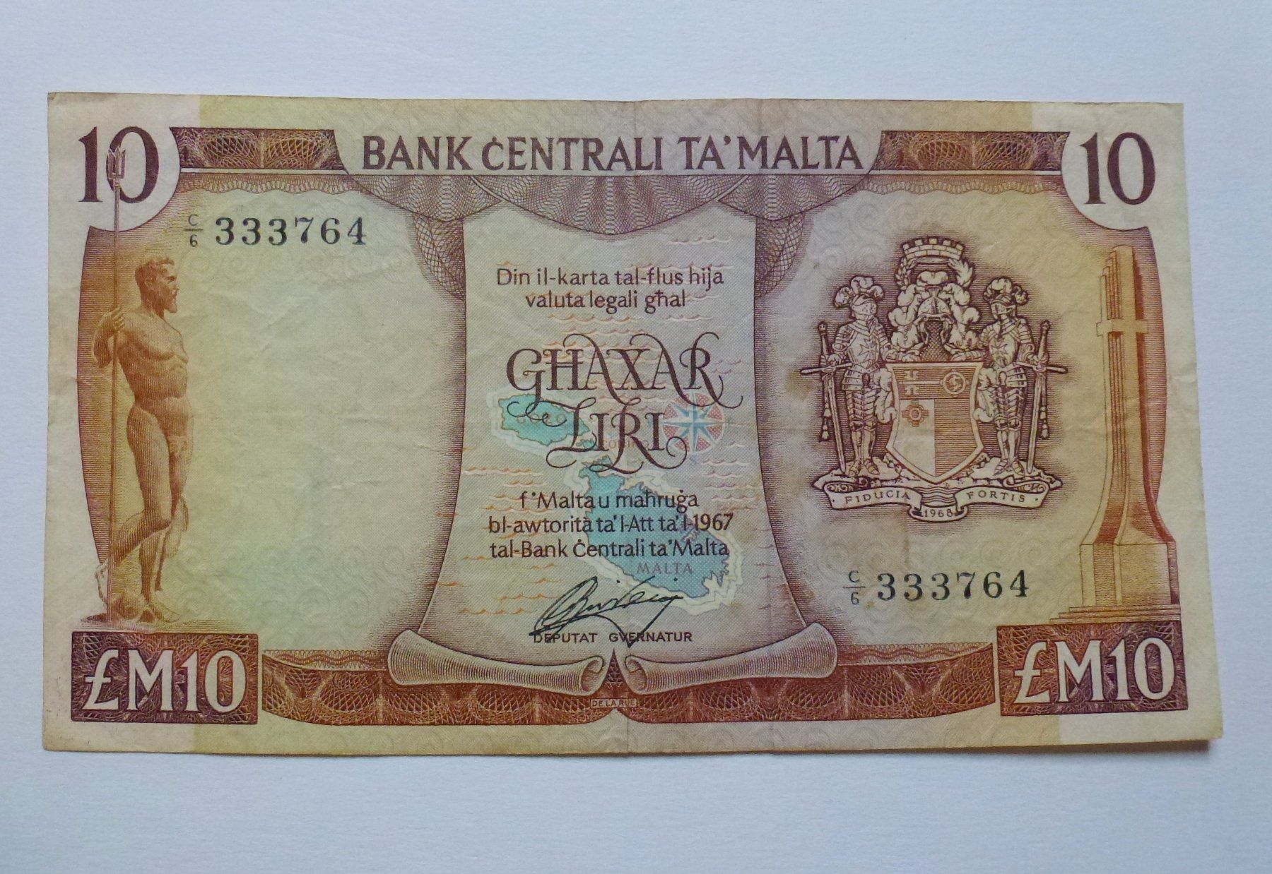 Banconote: Malta ++ 10 Liri 1973 – Usato da Walkringen venduto da Casablanca777