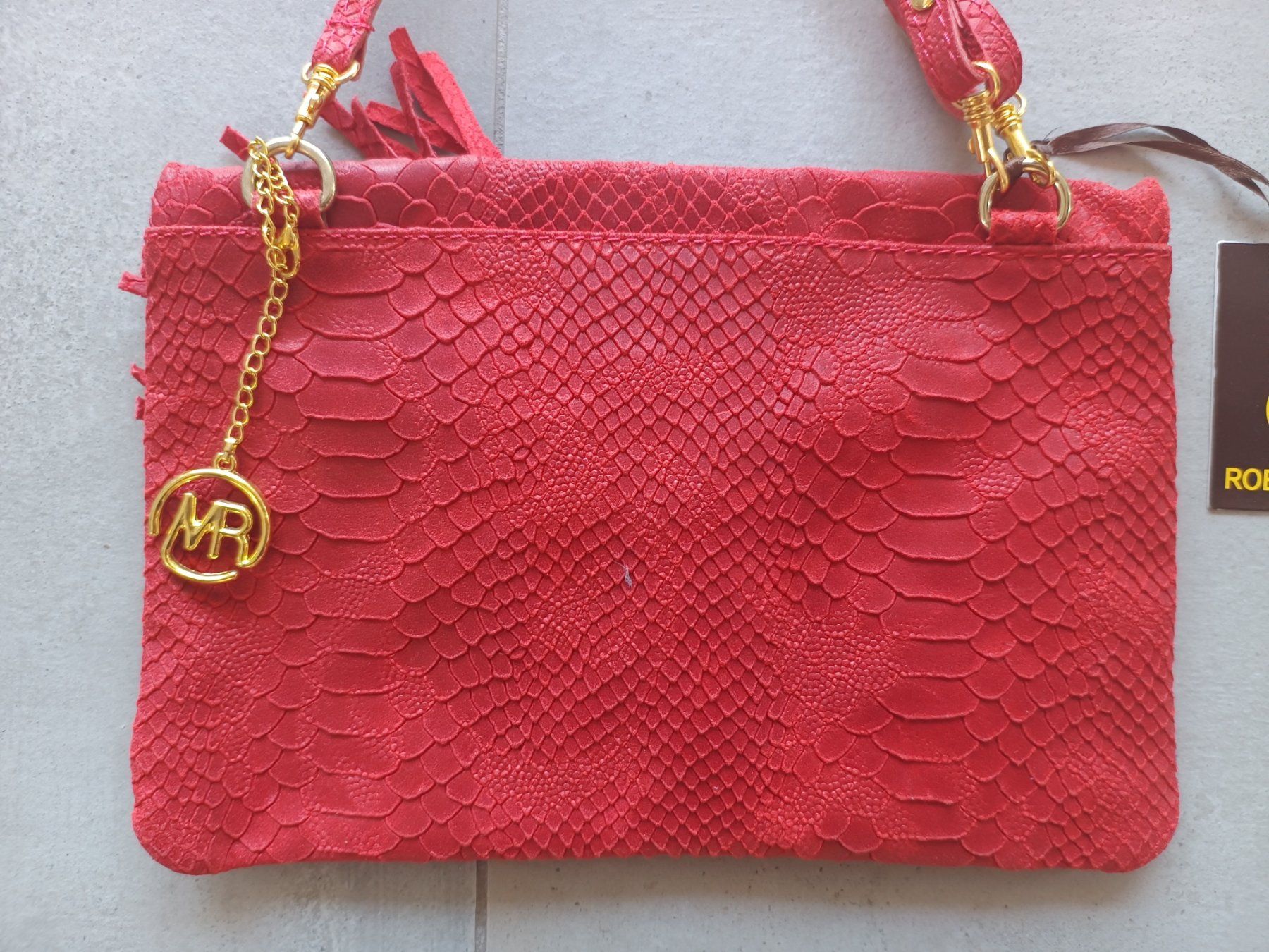 Borse da donna: Sac pochette cuir rouge python Roberta M. - neuf étiqueté – Nuovo e nell'imballaggio originale da Genève venduto da Brachiopode 4