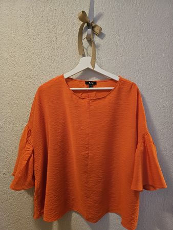 Blutorangeorange Sommerbluse von C&A, Grösse 42, Top Zustand
