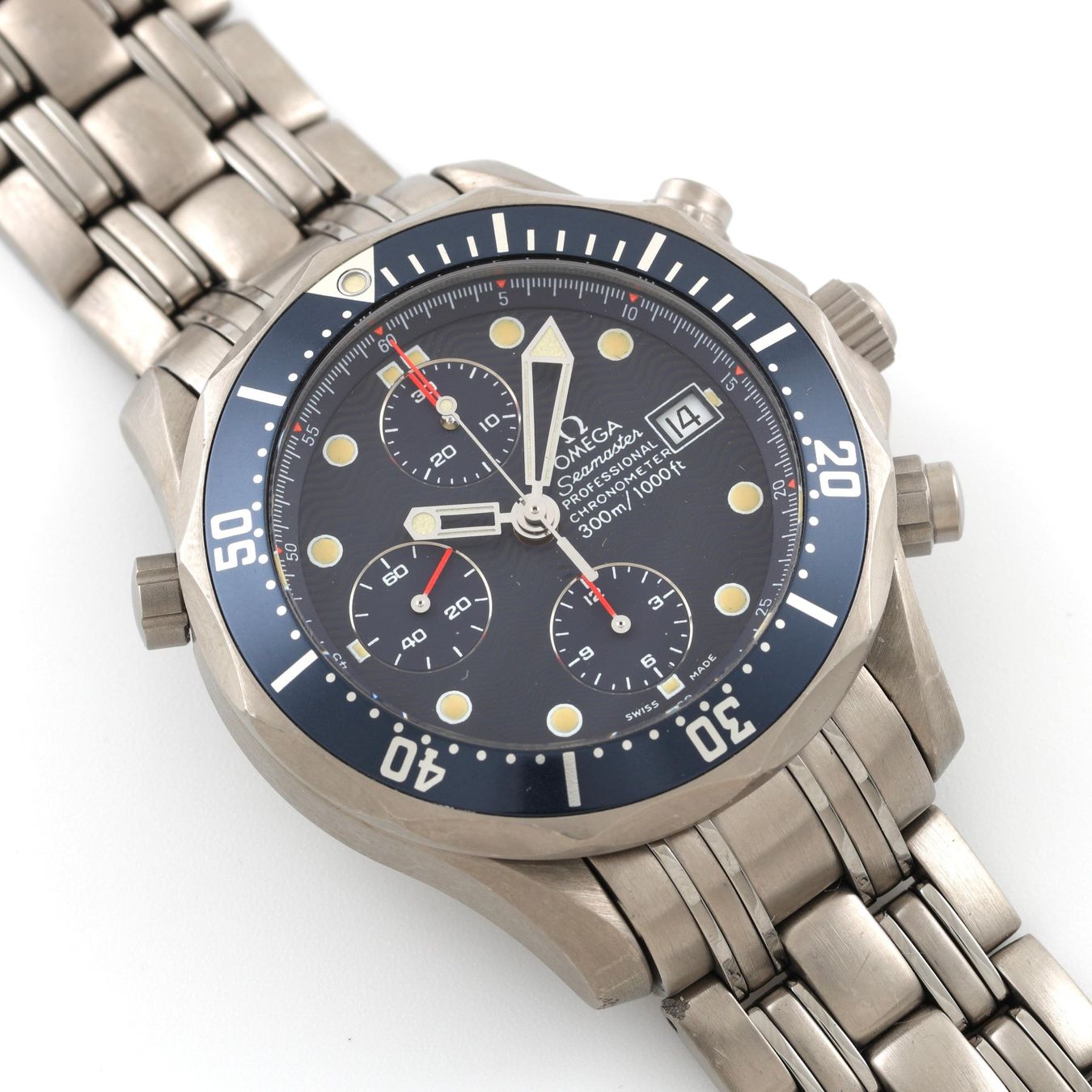 Omega Orologi: Omega Seamaster Diver Chronograph Titanium 2298.80 Full Set – Usato da Morges venduto da 24time 1