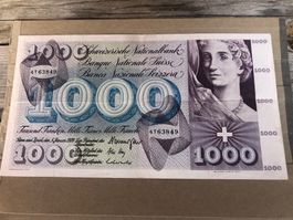 Schweizer Bank Noten Fr.10,20,50,100,1000.-