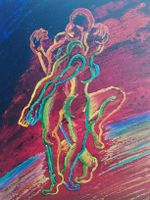Superbe Tableau Original M. Jegerlehner La "Danse  Le Couple