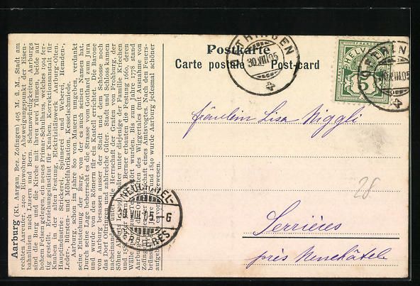 Cartoline postali: AK Aarburg, Blick auf den Ort – Usato da Berlin venduto da bartko-reher 1