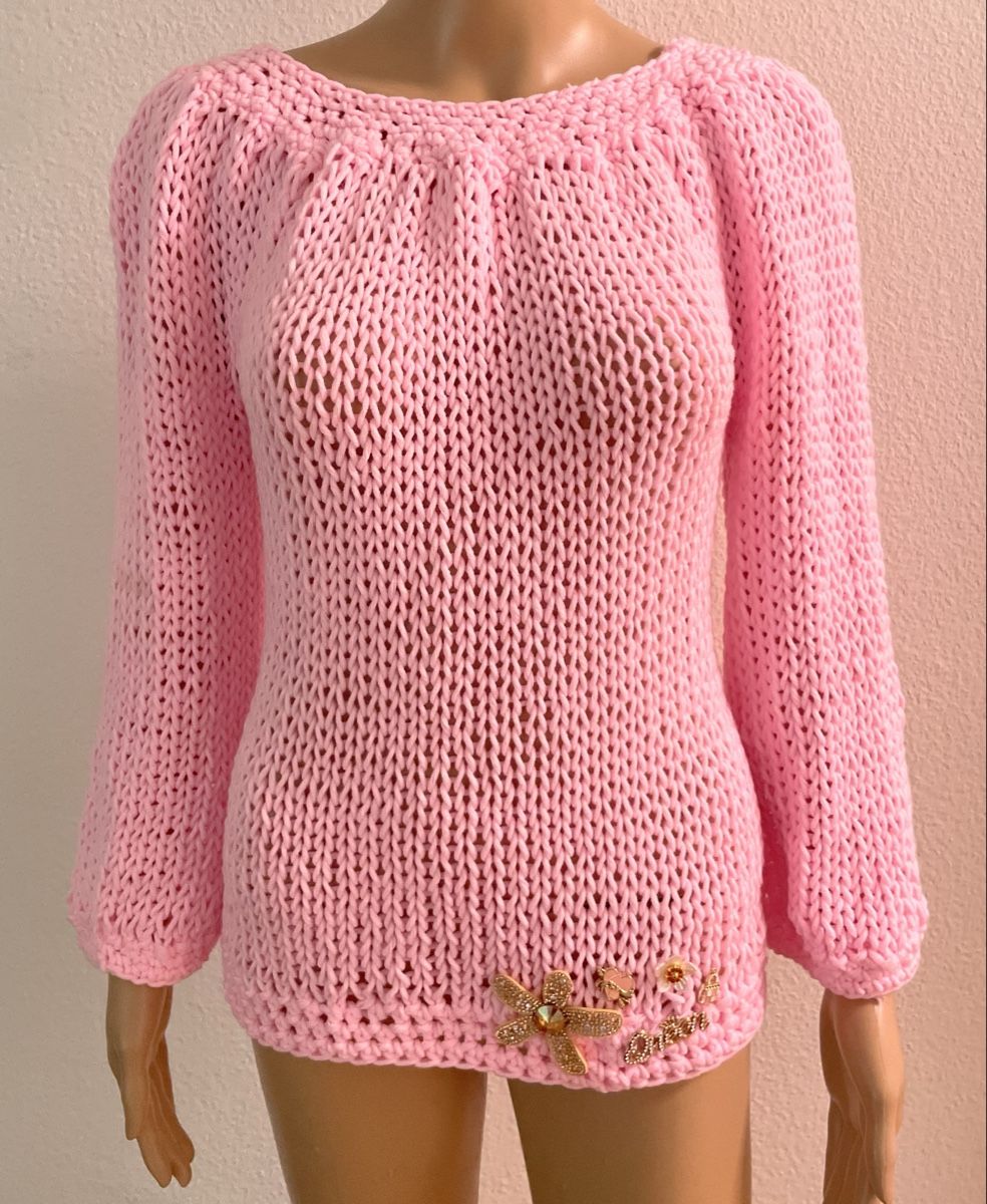 Maglioni & Felpe: Winter Pullover rosa  mit Applikationen Neu – Nuovo e nell'imballaggio originale da Au ZH venduto da Jaggy4