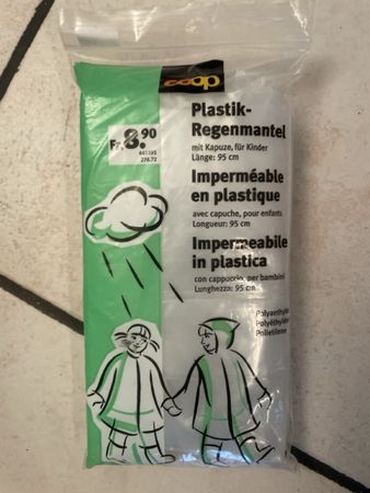 Coop Plastik-Regenmantel Kinder Kapuze 95 cm neu/ovp🔹