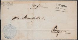 1857 Brief CAVIGLIANO Strahlenstempel sauber selten ab 1.-