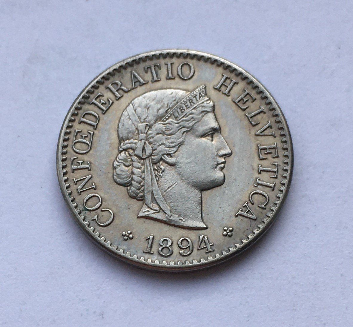 Tutti le monete: 1894 5 Rappen -unz – Usato da Kirchberg SG venduto da Helveticus00