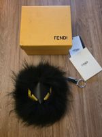 Fendi Monster Bag Charm Schwarz Echtfell 100% Original
