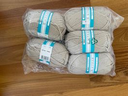 Wolle Davos 100% Merinowolle 5x50g beige neuwertig