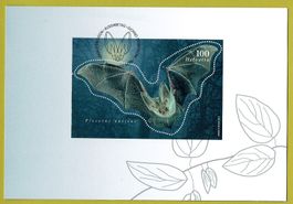 Illustriertes Faltblatt mit Sonderblock Fledermaus 2012