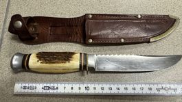 Vintage Jagdmesser Rostfrei mit Hirschhorngriff
