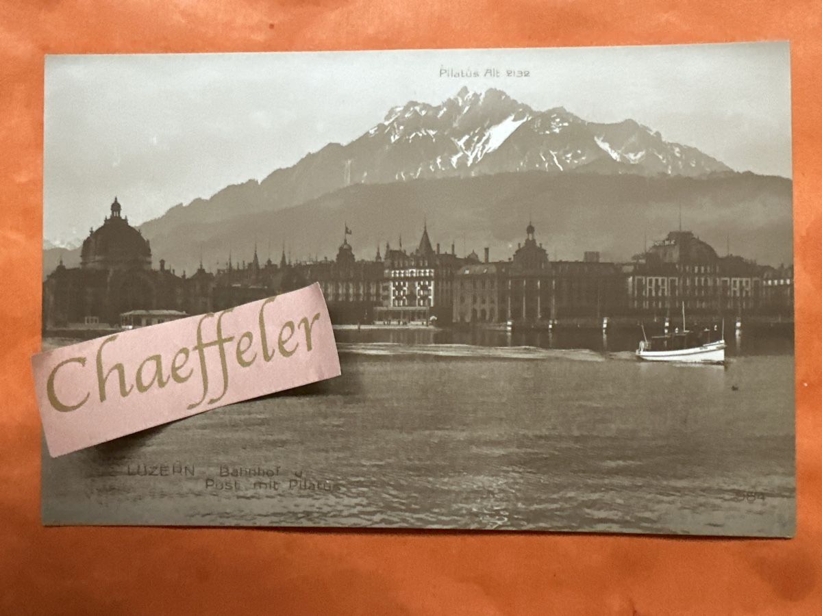 Cartes postales: Luzern - Bahnhof z. Post mit Pilatus – D'occasion à Zürich par Chaeffeler