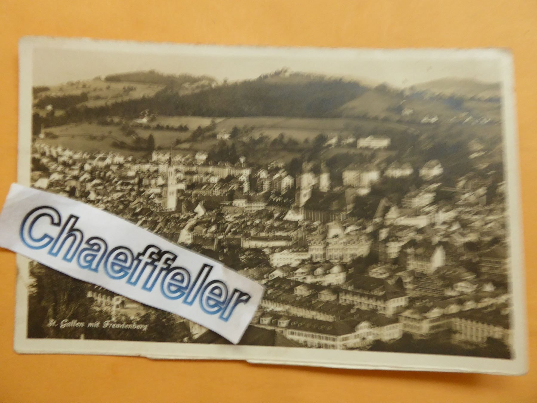 Cartoline postali: 1928  St. Gallen mit Freudenberg – Usato da Zürich venduto da Chaeffeler