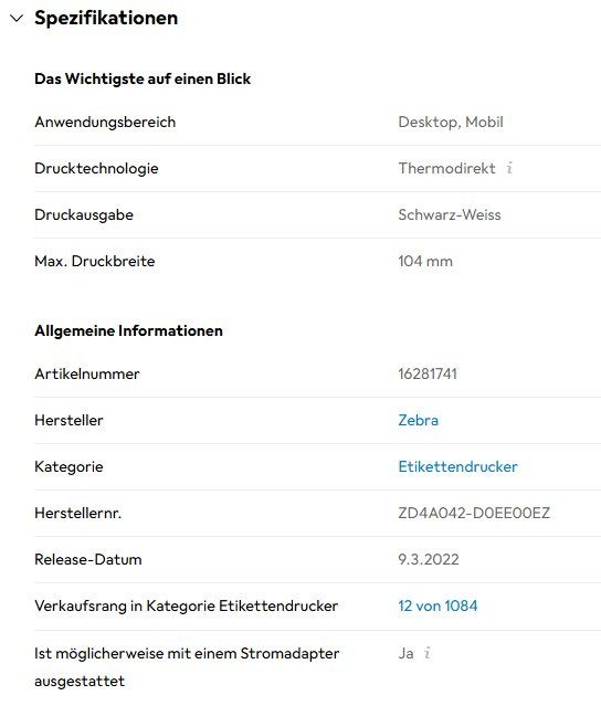 Zebra Stampanti: Etikettendrucker ZD421d – Nuovo e nell'imballaggio originale da Bern venduto da inf_7jbk 3
