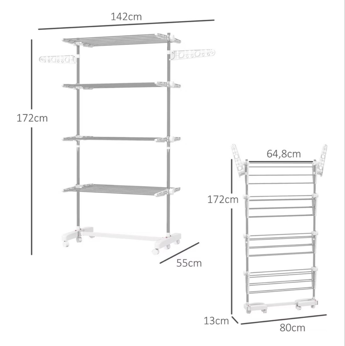 Wäscheständer: White Silver Clothing Rack – Neu (gemäss Beschreibung) aus Boll von stellabee 2