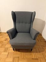 STRANDMON Fauteuil à oreilles, Nordvalla gris foncé