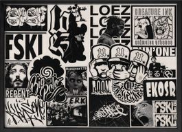Sticker Collage Graffiti schwarz-weiss Bild by Graffslaps.ch