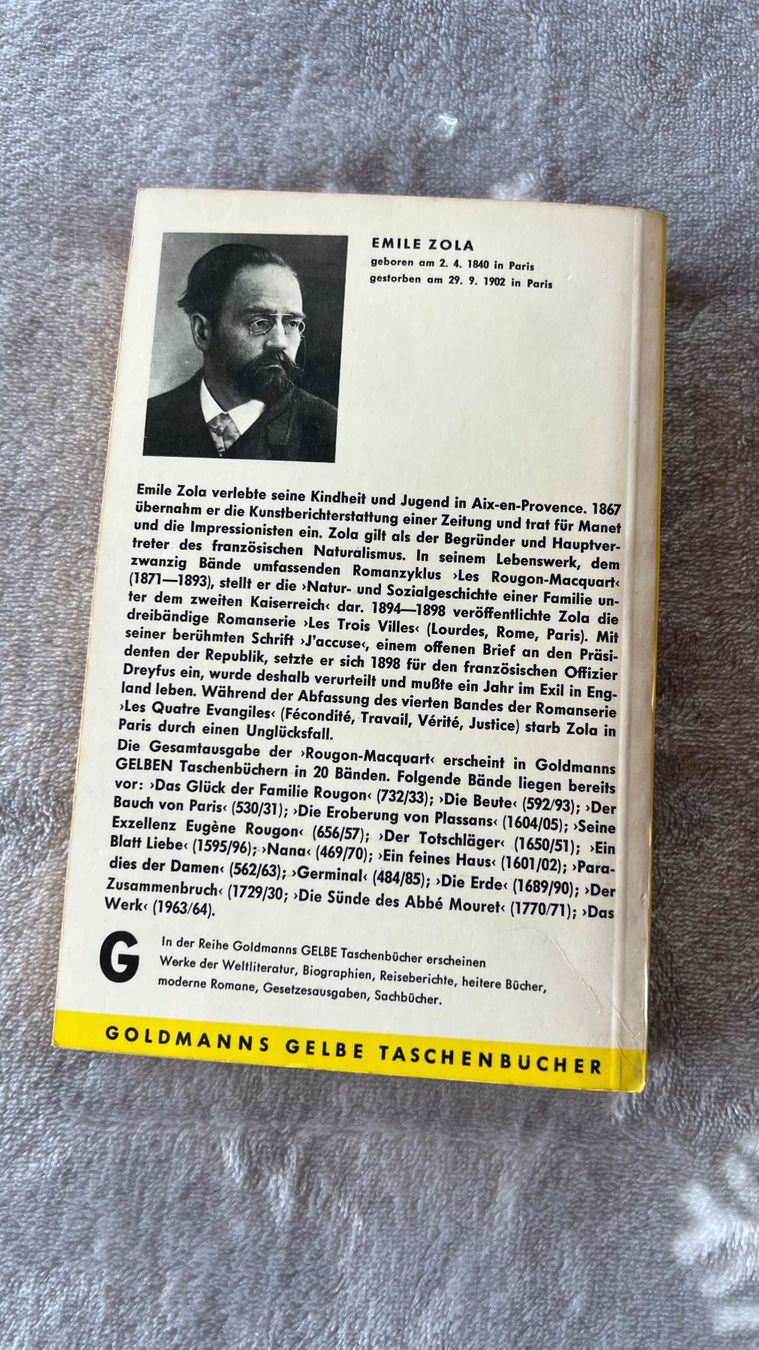 Libri: Zola "Das Werk" - Goldmann TB – Usato da Schübelbach venduto da Dolly990_2 1