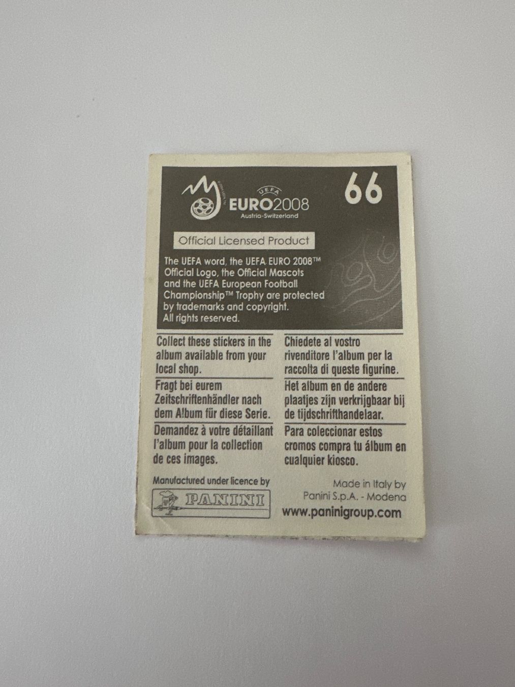Panini Cartes à collectionner: Panini UEFA EM 2008 Sticker - Nr. 66 – D'occasion à Sulz AG par DealWerk 1