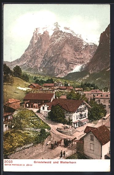 Cartes postales: Grindelwald, Ortsansicht, Blick zum Wett – D'occasion à Berlin par bartko-reher