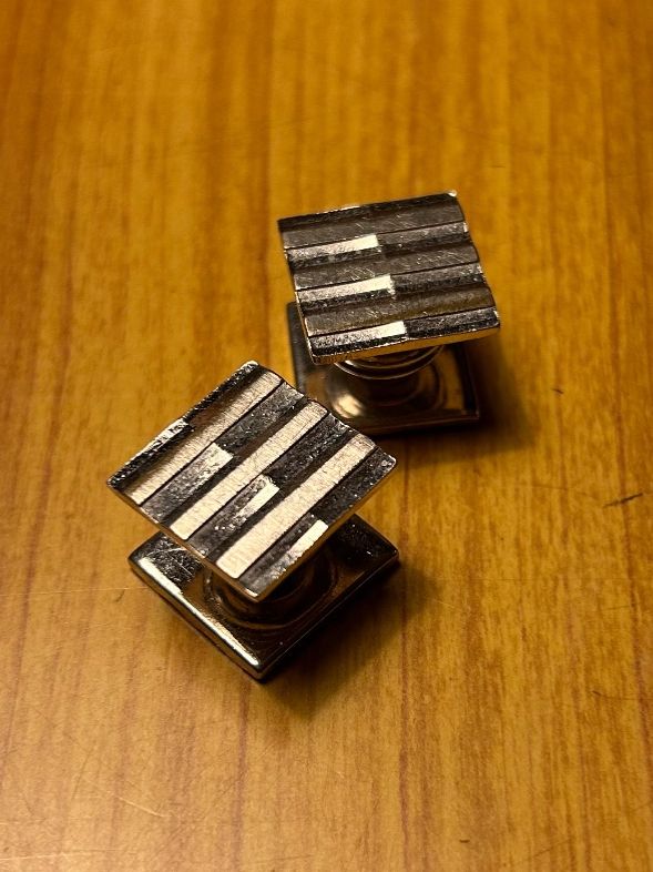 Gemelli: Manschettenknöpfe Vintage  versilbert 60er 60s – Usato da Steffisburg venduto da smocky17 1