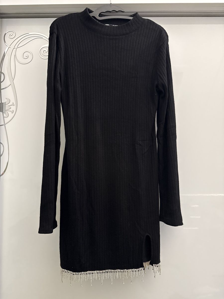 Zara Vestiti: Zara Strickkleid mit Strassbordüre Gr.L – Usato da Winkel venduto da _OachKatzerl_