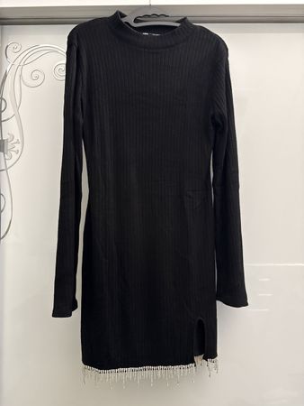 Zara Strickkleid mit Strassbordüre Gr.L