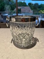 Seau à champagne en verre taillé avec monture argentée