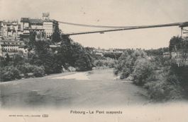 P 21 Fribourg - Le Pont suspendu, 1906