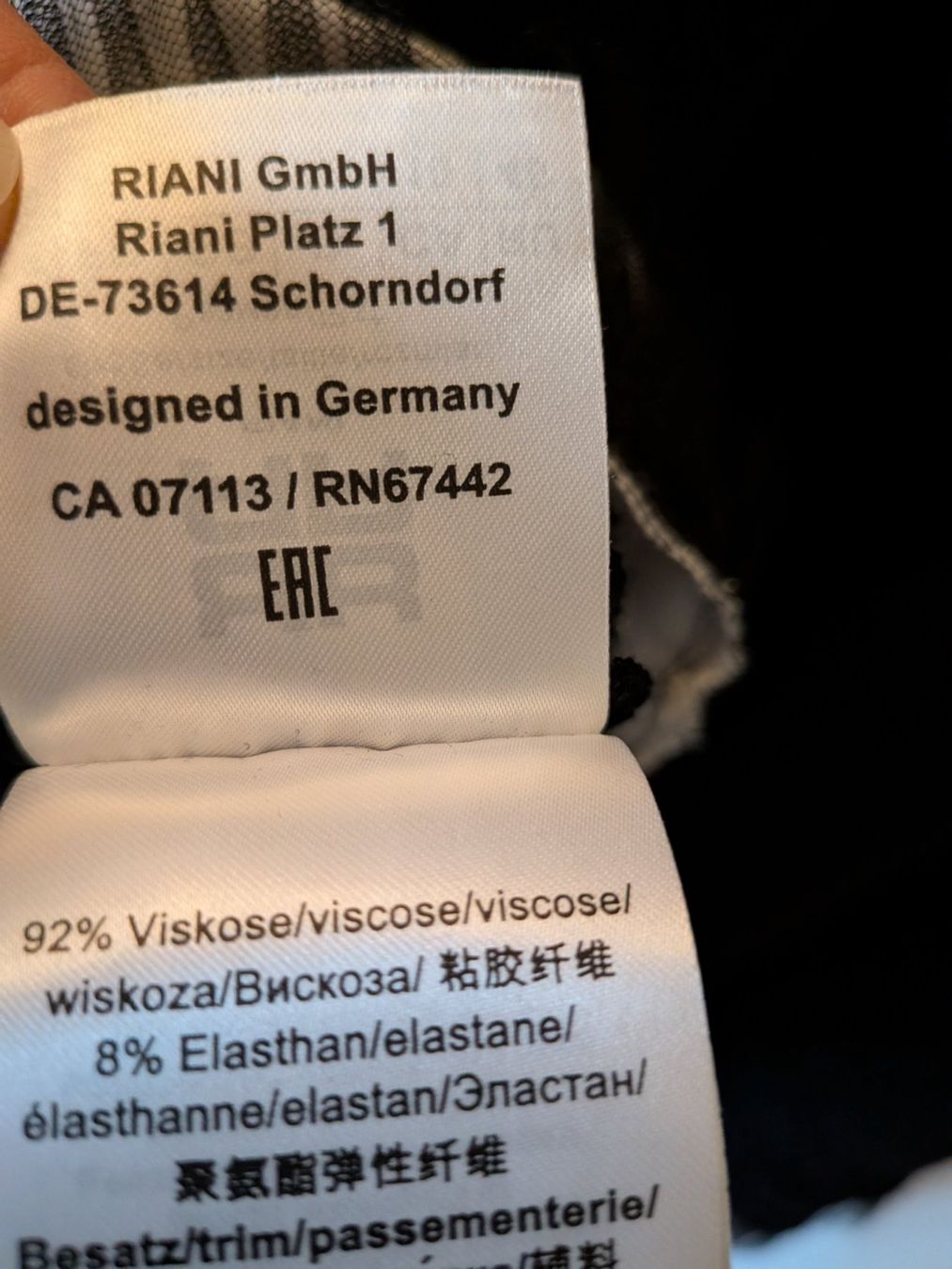 Riani Vestiti: Riani Kleid schwarz/weiss Gr. 40 – Usato da Emmen venduto da magelan 7