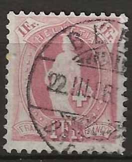 Tutti i francobolli: CH071a - Helvetia debout 71a  obl. – Usato da Trélex venduto da Phil_Albert