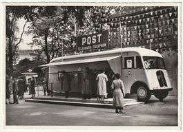 Foto-AK Automobilpostbureau an der Landi 1939, animiert