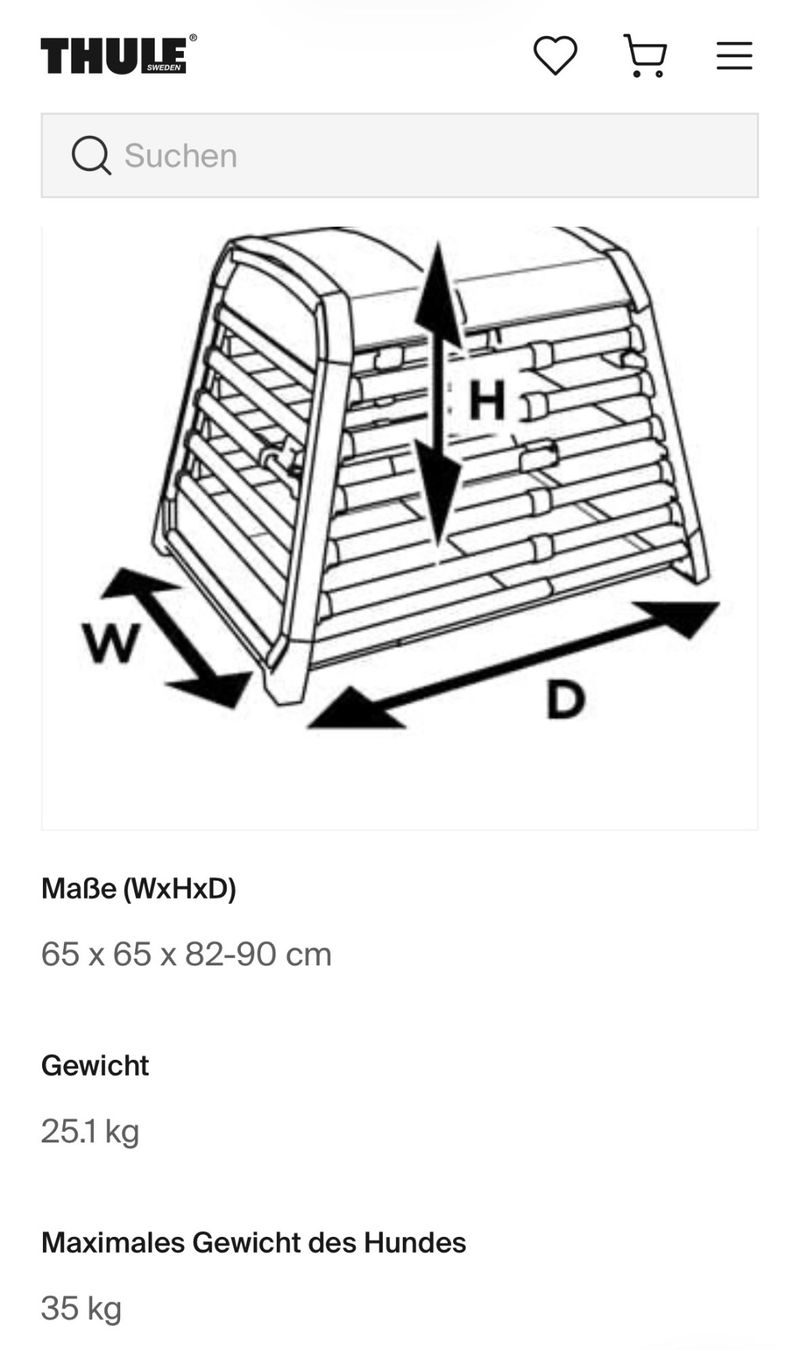 Gabbie, trasporto & Sicurezza: Hundetransportbox Thule wenig gebraucht – Usato da Basel venduto da phf4058 7