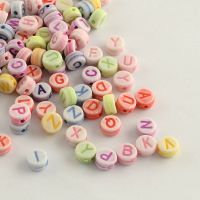 Acrylperlen Alphabet Bunt 7x4mm 1400Stück