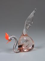 Murano Glas Schwan rosa