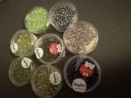 Glasperlen, Basteln, 7 Dosen, Top Zustand!