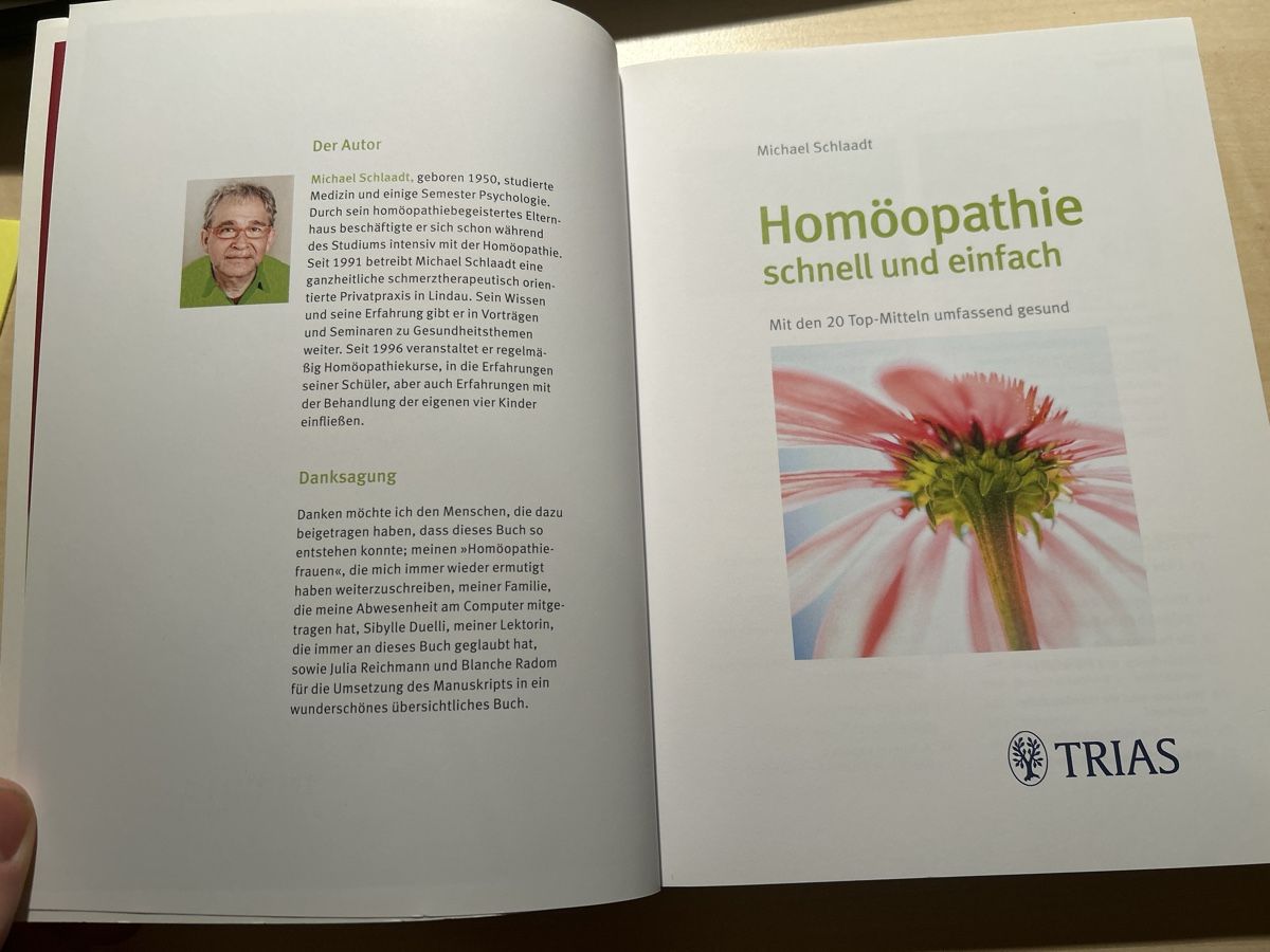 Bücher: Homöopathie schnell & einfach - Michael Schlaadt, Trias – Gebraucht aus Aarau von R-O-G-E-R 1