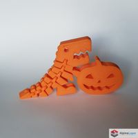 Flexi Rex Pumpkin 3D Printed Articulated Dino Orange