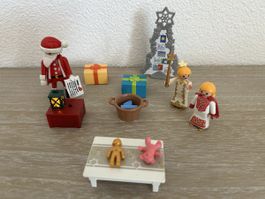 Playmobil Weihnachtsset mit Nikolaus und Figuren guter Zust