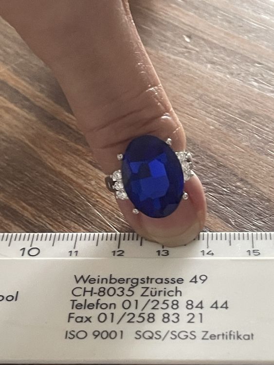 Bague Avec Pierre Bleue - Taille 51 (Réf. 132-39/A2-37) - Occasion
