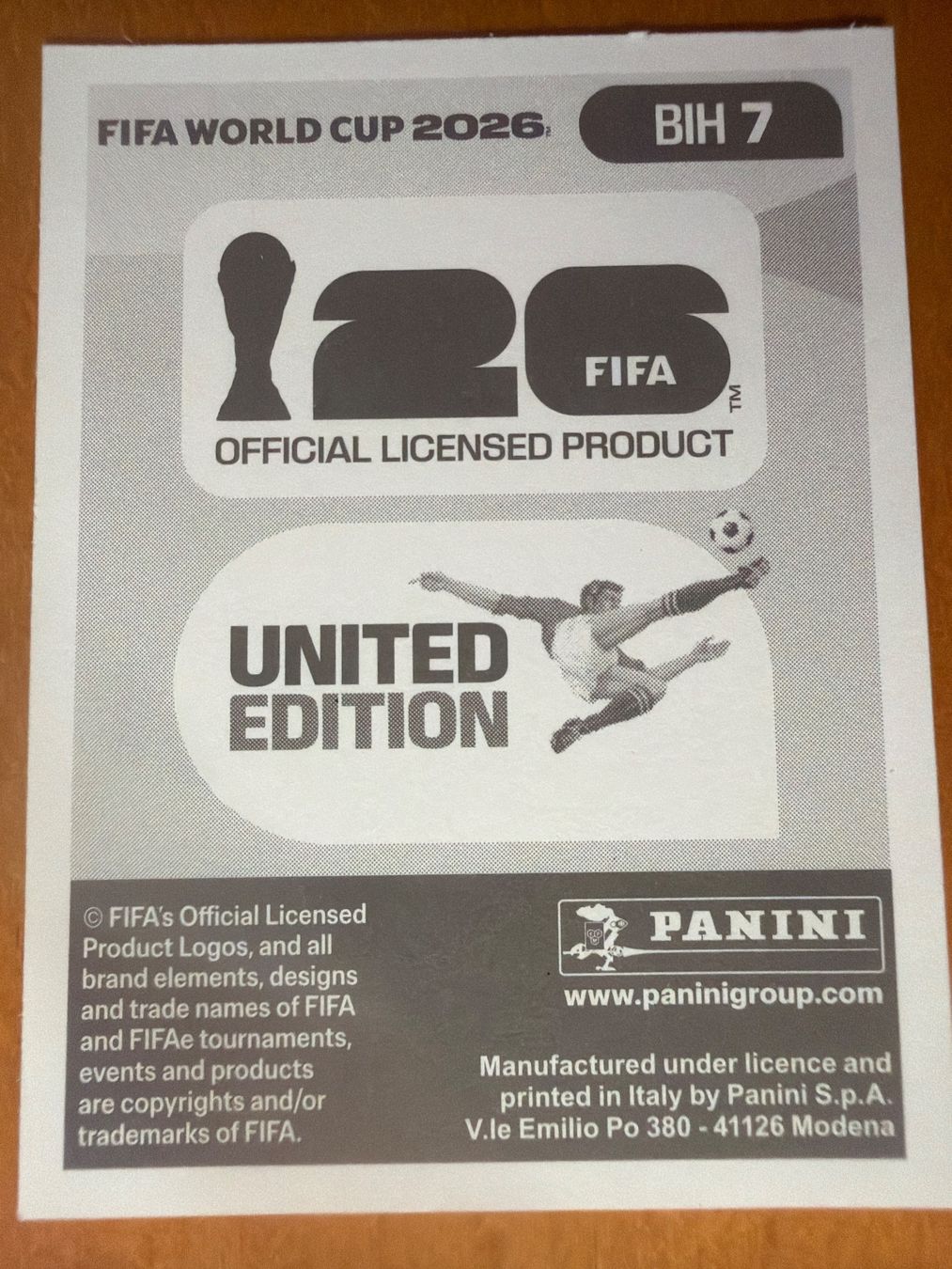 Panini Cartes à collectionner: Panini BIH7 – Neuf (Voir description) à Susten par Rechnun 1