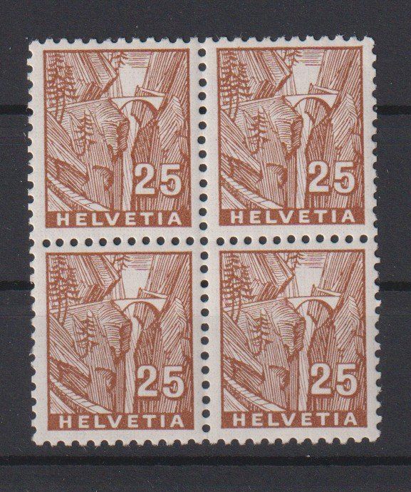 Tutti i francobolli: Vierblock: Landschaftsbilder 25 Rp. 1934 / Postfrisch – Nuovo (secondo la descrizione) da Dällikon venduto da Minita