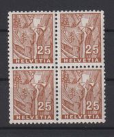 Vierblock: Landschaftsbilder 25 Rp. 1934 / Postfrisch