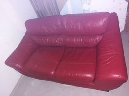 Rotes Ledersofa 2-plätzig - Gemütlich für dein Zuhause!