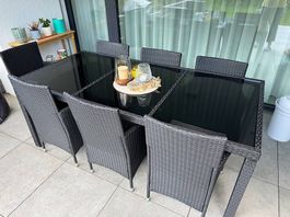 Gartenmöbel Set Rattanoptik mit Tisch gebraucht