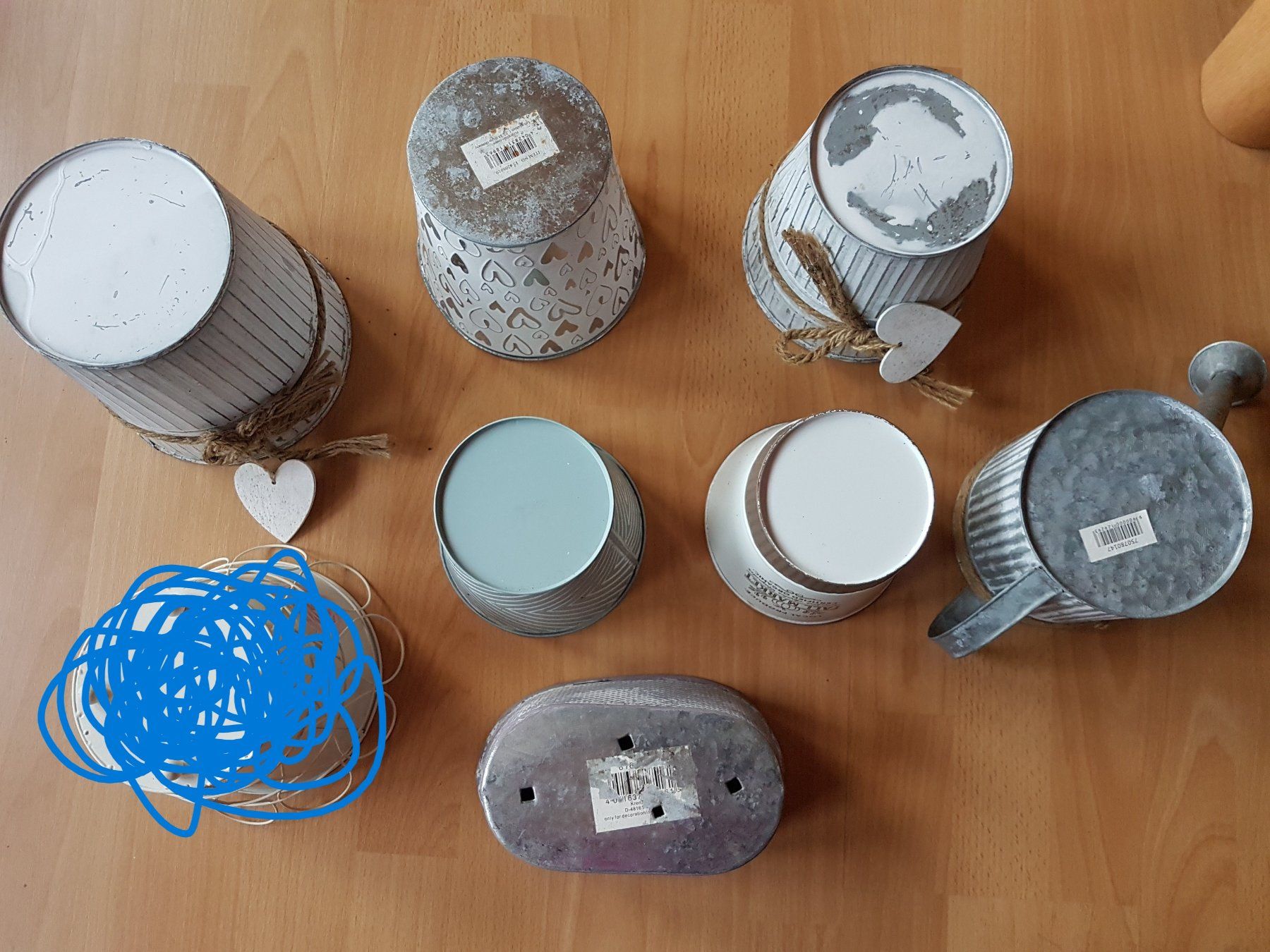 Blumentöpfe: 7 ZINK-BLUMENTÖPFE/ EIMER  / GEFÄSSE / DEKO – Gebraucht aus Sax von prinzenrollen 1